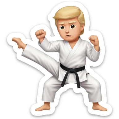 Donald trump doing karate sticker