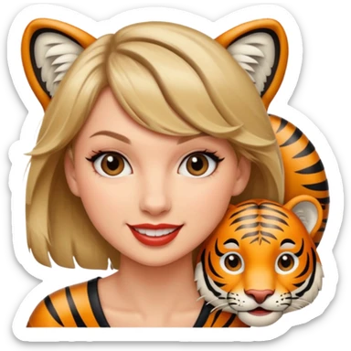 Taylor Swift with a tiger sticker