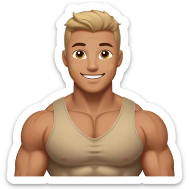 Cinematic Realistic Hercules Portrait, head tilted playfully and inquisitively, showcasing his formidable build softened by a warm, inviting smile. His eyes sparkle with a sense of mirth and determination, while his detailed attire and natural highlights capture the essence of a mighty hero with a friendly spirit. sticker