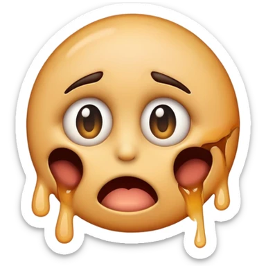 an emoji choking itself with its eyes popping out sticker