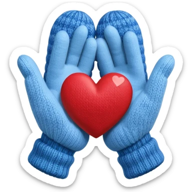 hands in mittens make a heart like 🫶🏻 sticker