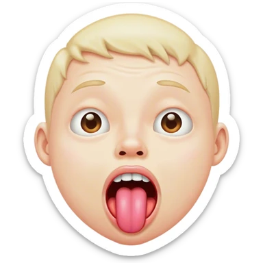 drooling silly freakster tongue out sticker