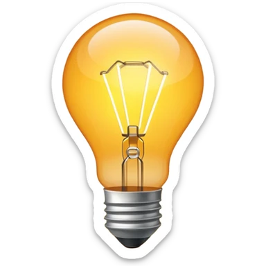 a glowing lightbulb where you can't see the inside of the lightbulb sticker