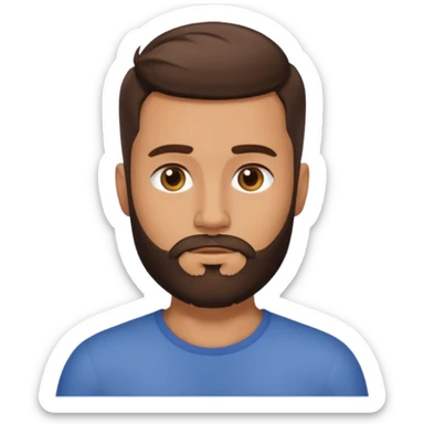 create a brunette male with a beard and a fade haircut sticker