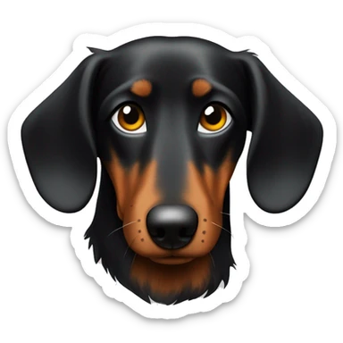 Teckel noir et feu a poil long poils long sticker