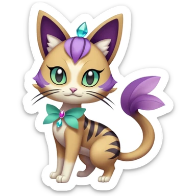 Meloetta-Purrloin-Delcatty-Pokémon-Fakémon-fusion-hybrid-creature sticker