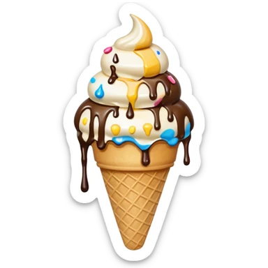 ICE cream punched in a wall sticker