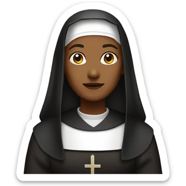 a nun with a brown habit sticker