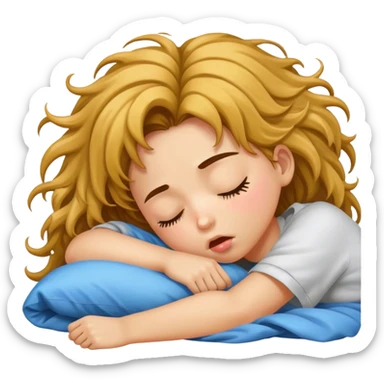 Sleeping teenage girl, drooling/messy hair  sticker