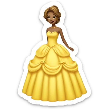 Yellow belle ballgown sticker