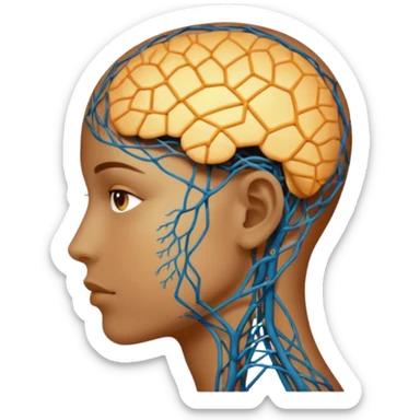 human silhouette with a neural network pattern inside the head sticker