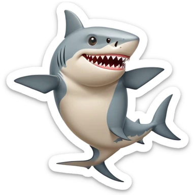 Shark wearing shoes and he has only 2 legs Italian brainrot tralalelo tralala sticker