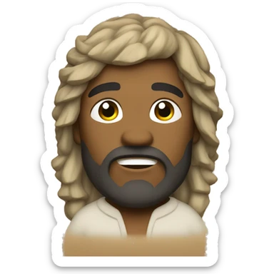 Noah is a biblical figure known for building an ark to save his family and two of every animal from a great flood. Use emojis to represent Noah's story! sticker