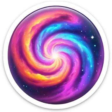 galaxy nebula orb, glowing, vibrant colors sticker