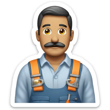 repairman with mustache sticker