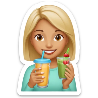 Girl drinking smoothie sticker