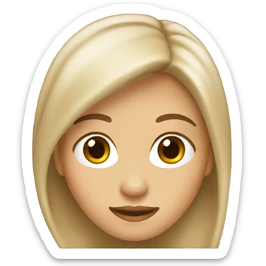 Emoji de mujer de tez blanca con ojos color miel y cabello castaño claro casi rubio sticker