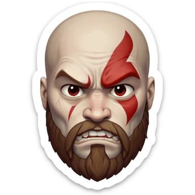 Visage de Kratos du jeu PlayStation sticker