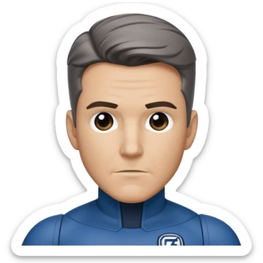 reed richards from fantastic four with grey side burns sticker