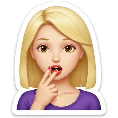 Una chica mordiéndose el dedo tipo sexi  sticker