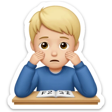 make  a sad kid who got an F on his english exam sticker