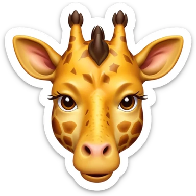 frustrated cartoon giraffe emoji facepalming with one hoof, exaggerated expression with eyes closed, visible sweat drops, comically annoyed mouth shape, thick outlines, vibrant colors sticker