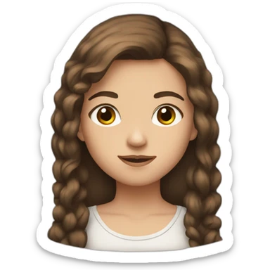 A 15 years Old girl with brown hair and eyes sticker
