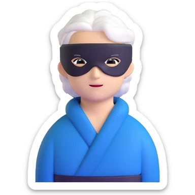 Satoru Gojo from Jujutsu Kaisen with white hair, blindfold, black and blue outfit, confident smirk sticker