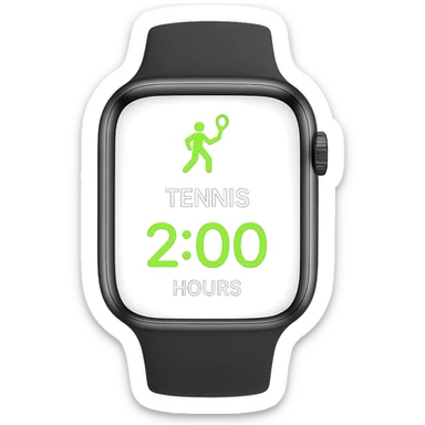 smartwatch con modalità attiva di tennis che segna 2 ore di tennis, REALISTICA 4K sticker