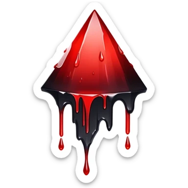 Black-red-crimson-gradient obsidian shard dripping blood  sticker