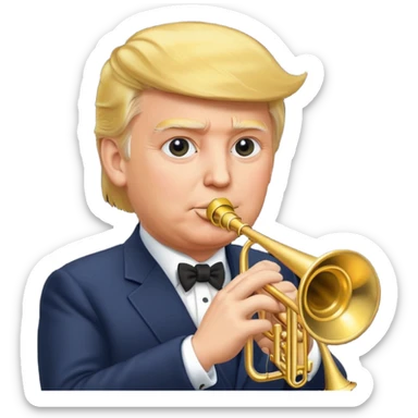 Trump with trumpet  sticker