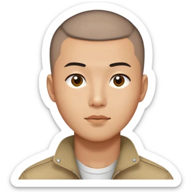 Korean guy with buzzcut sticker