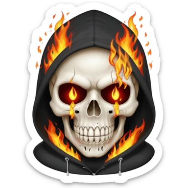 Bro I wanna skull with hoodie on the hoodie has to be on fire and I want matrix blood with the codes and weird numbers spilling out eyes and mouth almost give him a diamond grill sticker