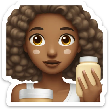 Aesthetic girl applying skincare  sticker