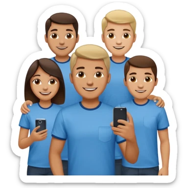 mobile phone man team sticker