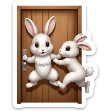 I want the alliance leader to kick me out of the alliance and close the door, so that they both look like rabbits. sticker