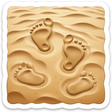 **Baby footsteps lead ahead of larger ones**, as if guiding the adult forward.  on sand sticker