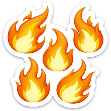 Flame illustrated in a playful and vibrant style, representing the fun and exciting aspects of the app firecrawl sticker
