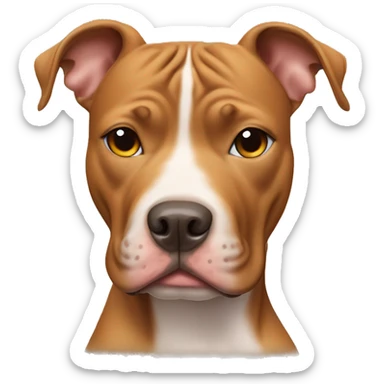 all over caramel-colored pitbull dog with a tiny white patch on his chest and forehead wrinkles  sticker
