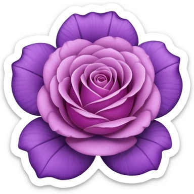 rose shape flower, no stem, now make it a purple sticker