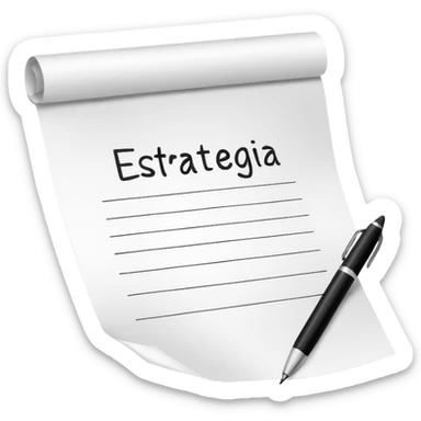 paper with a pen that says Estrategia Fiscal sticker