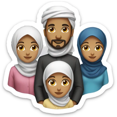 Muslim family of 5 sticker