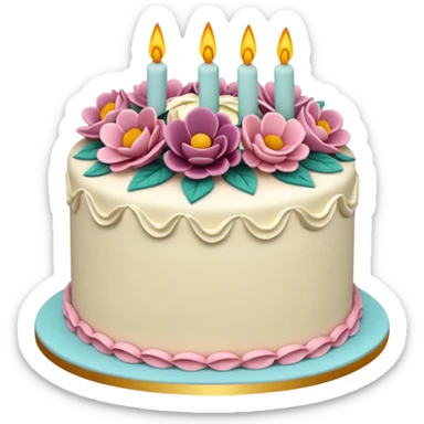 floral cake realistic aeshthethic  no icing  sticker