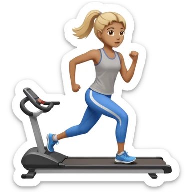 light brown skin girl with medium blonde hair and ash highlights, exercising, minimalistic background sticker