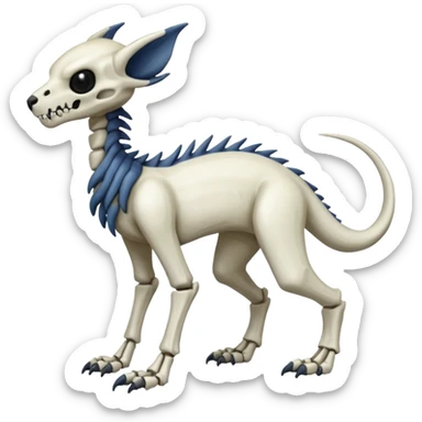 Eldritch Spooky Scary Skeletal Linoone-Absol-Trico-Hybrid (Full body) sticker