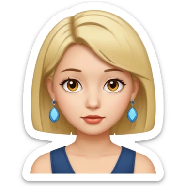 girl with bob hairstyle and earrings sticker