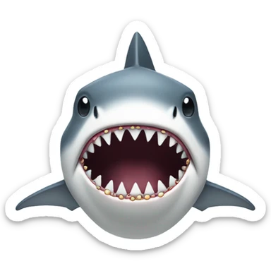 shark with piercings sticker