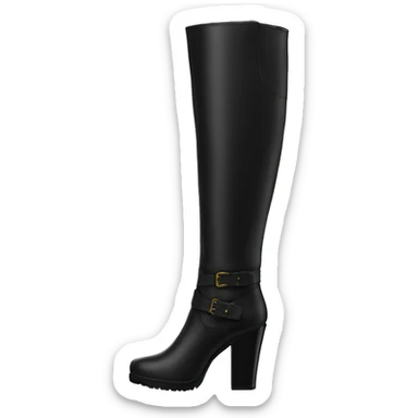 Black leather knee high boots  sticker