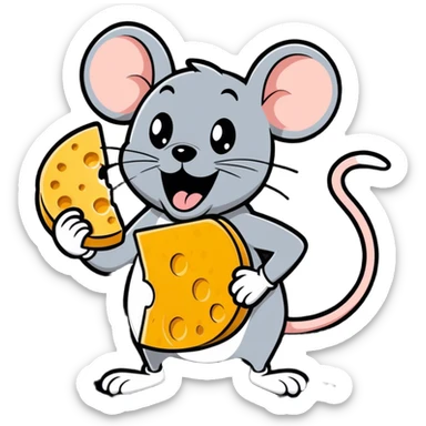 Hungry Jerry cartoon sticker