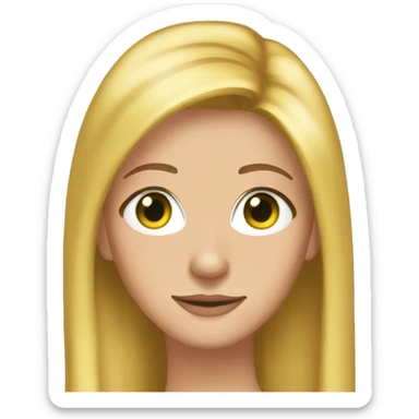 Rachel Green friends warm yellow hair and green eyes sticker